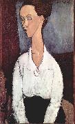 Portrat der Lunia Czechowska mit weiber Bluse Amedeo Modigliani